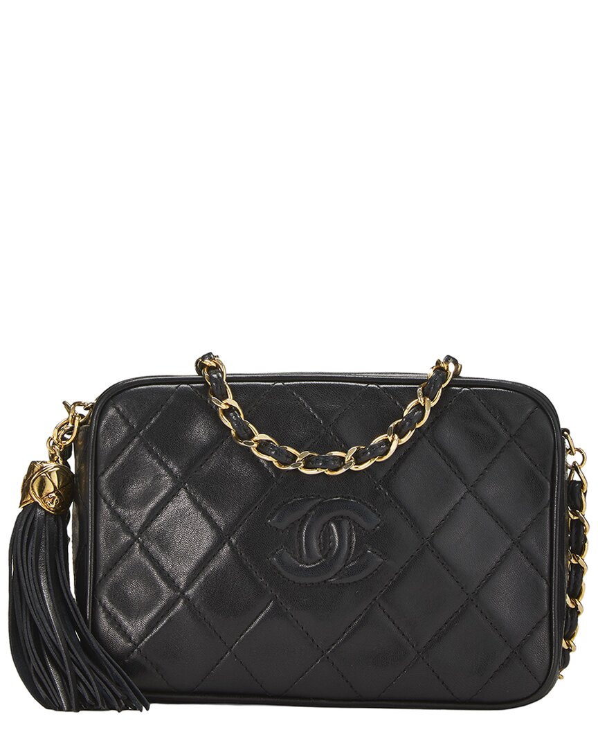 Chanel Chanel Black Quilted Lambskin 'Cc' Camera Bag Mini (Authentic Pre-Loved)