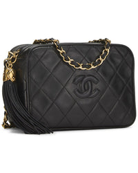 Chanel Chanel Black Quilted Lambskin 'Cc' Camera Bag Mini (Authentic Pre-Loved)
