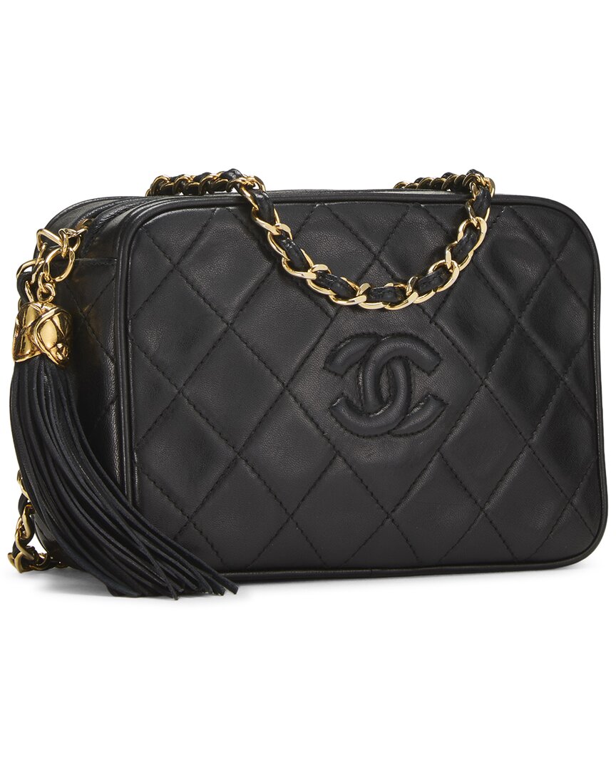 Chanel Chanel Black Quilted Lambskin 'Cc' Camera Bag Mini (Authentic Pre-Loved)