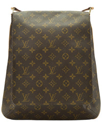 Louis Vuitton Louis Vuitton Brown Monogram Coated Canvas & Vachetta Leather Musette (Authentic