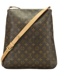 Louis Vuitton Louis Vuitton Brown Monogram Coated Canvas & Vachetta Leather Musette (Authentic