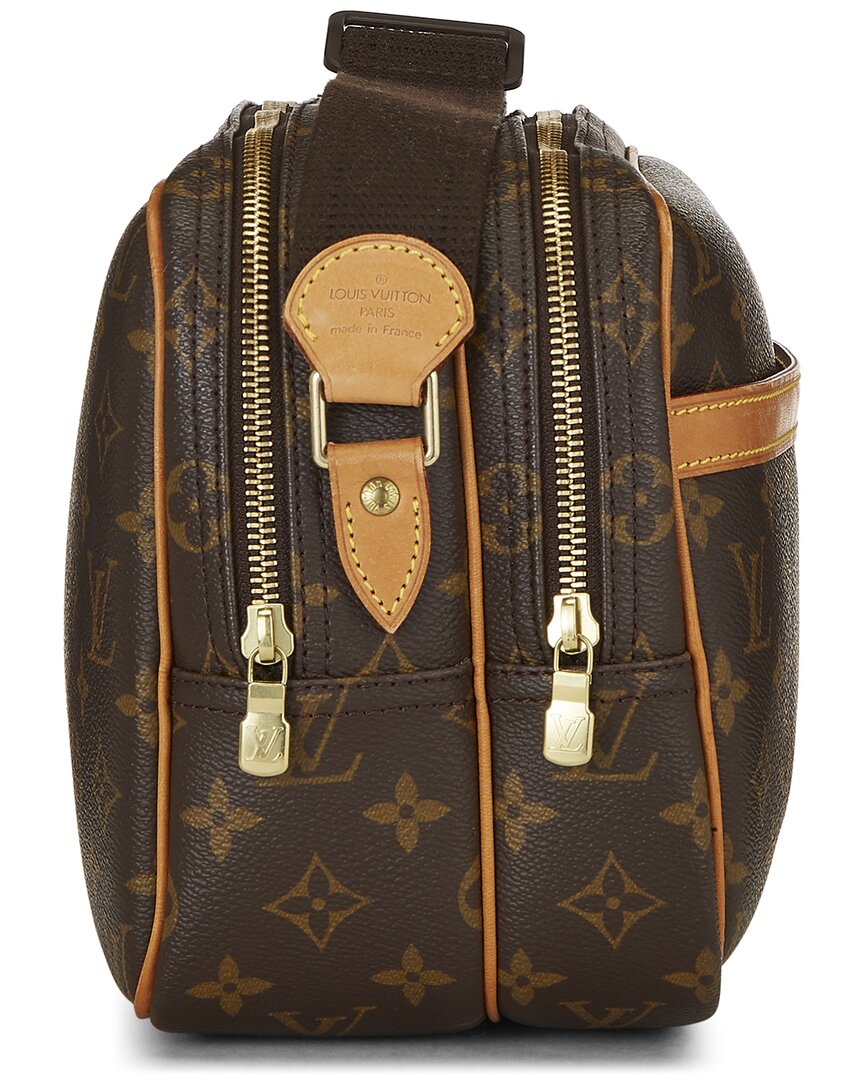 Louis Vuitton Louis Vuitton Brown Monogram Coated Canvas & Vachetta Leather Reporter Gm