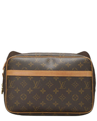 Louis Vuitton Louis Vuitton Brown Monogram Coated Canvas & Vachetta Leather Reporter Pm