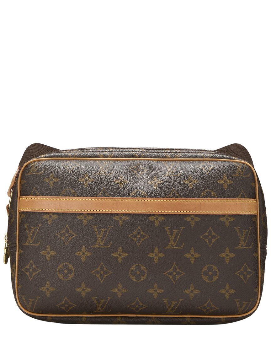 Louis Vuitton Louis Vuitton Brown Monogram Coated Canvas & Vachetta Leather Reporter Pm