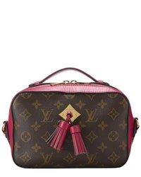 Louis Vuitton Louis Vuitton Brown Monogram Coated Canvas & Vachetta Leather Saintonge