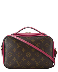 Louis Vuitton Louis Vuitton Brown Monogram Coated Canvas & Vachetta Leather Saintonge