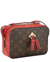 Louis Vuitton Louis Vuitton Brown Monogram Coated Canvas & Vachetta Leather Saintonge