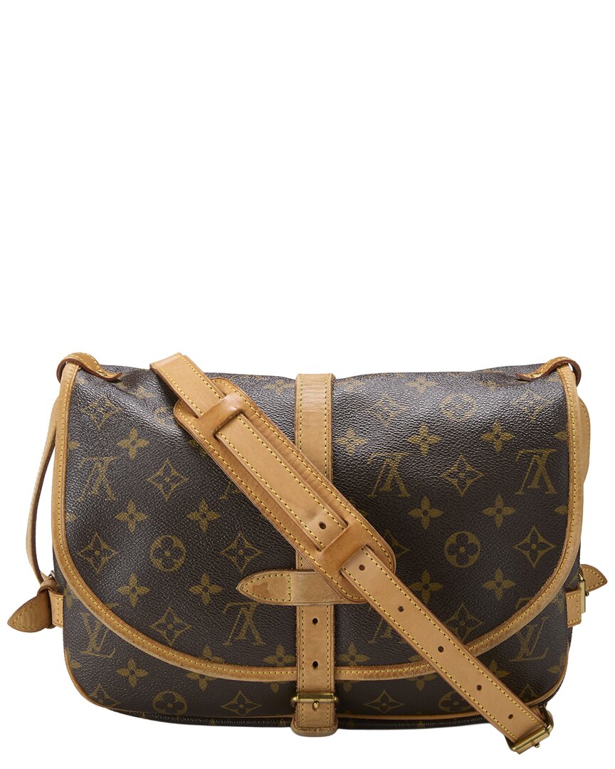 Louis Vuitton Louis Vuitton Brown Monogram Coated Canvas & Vachetta Leather Saumur 30