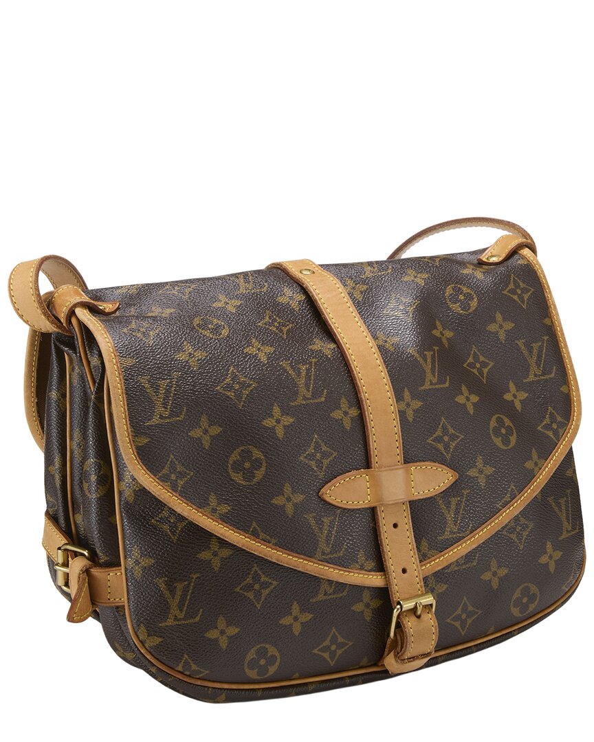 Louis Vuitton Louis Vuitton Brown Monogram Coated Canvas & Vachetta Leather Saumur 30