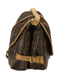 Louis Vuitton Louis Vuitton Brown Monogram Coated Canvas & Vachetta Leather Saumur 30