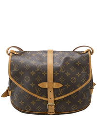 Louis Vuitton Louis Vuitton Brown Monogram Coated Canvas & Vachetta Leather Saumur 30