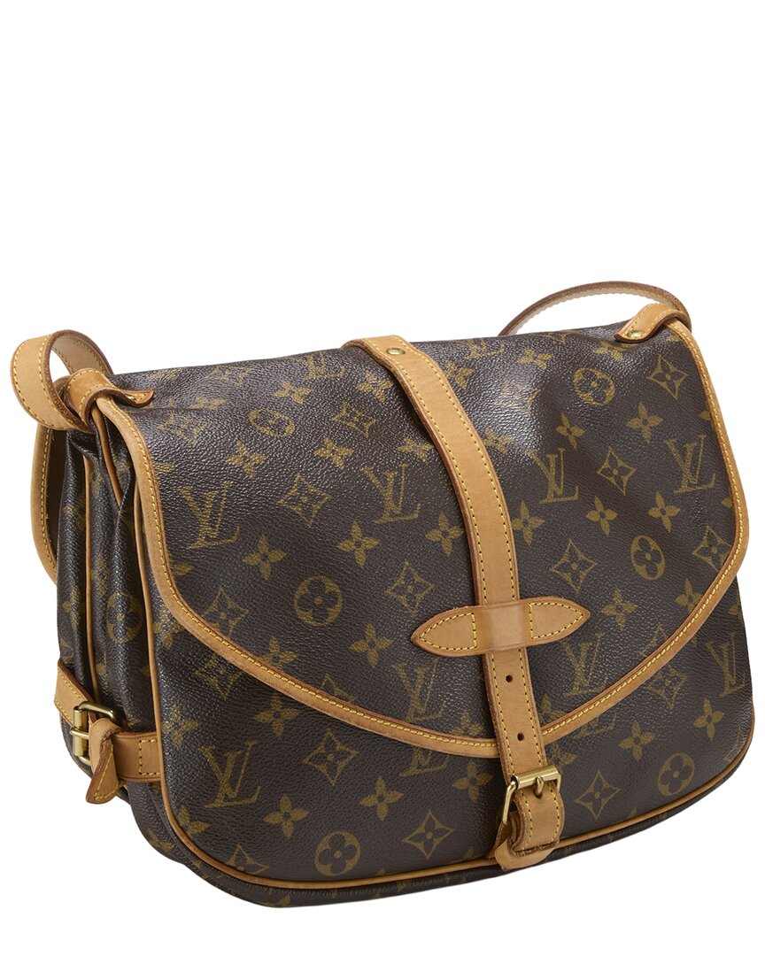 Louis Vuitton Louis Vuitton Brown Monogram Coated Canvas & Vachetta Leather Saumur 30