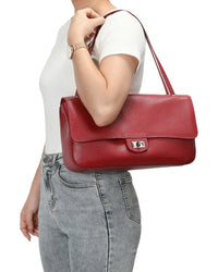 Tiffany & Fred Paris Tiffany & Fred Paris 33Cm Leather Flap Tote