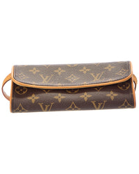 Louis Vuitton Louis Vuitton Brown Monogram Canvas Pochette Twin Pm (Authentic Pre-Loved)