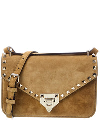 Valentino Valentino Rockstud Small Suede Shoulder Bag