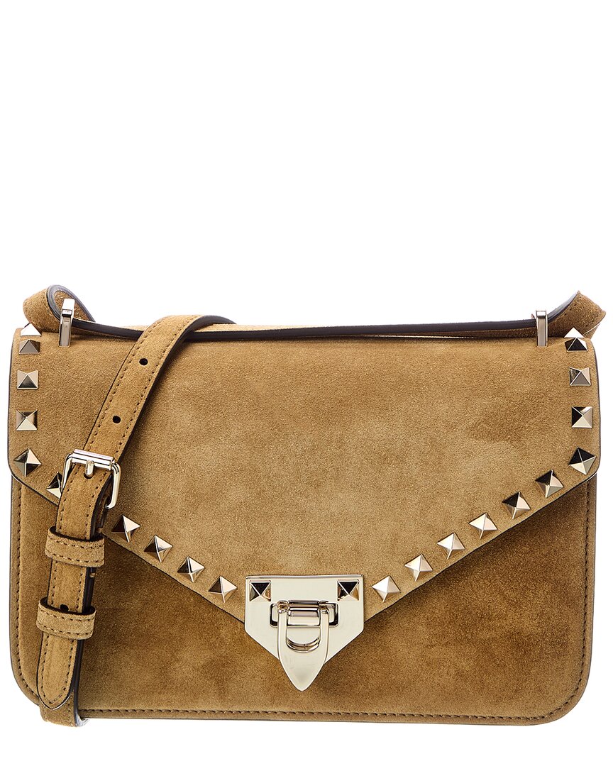 Valentino Valentino Rockstud Small Suede Shoulder Bag