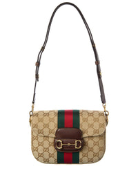 Gucci Gucci Horsebit 1955 Gg Canvas & Leather Shoulder Bag