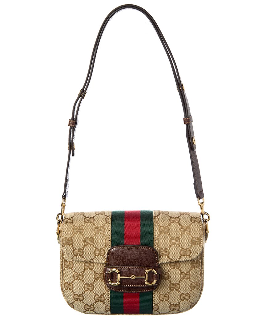 Gucci Gucci Horsebit 1955 Gg Canvas & Leather Shoulder Bag
