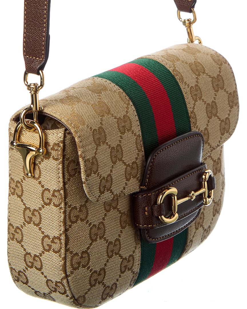 Gucci Gucci Horsebit 1955 Gg Canvas & Leather Shoulder Bag