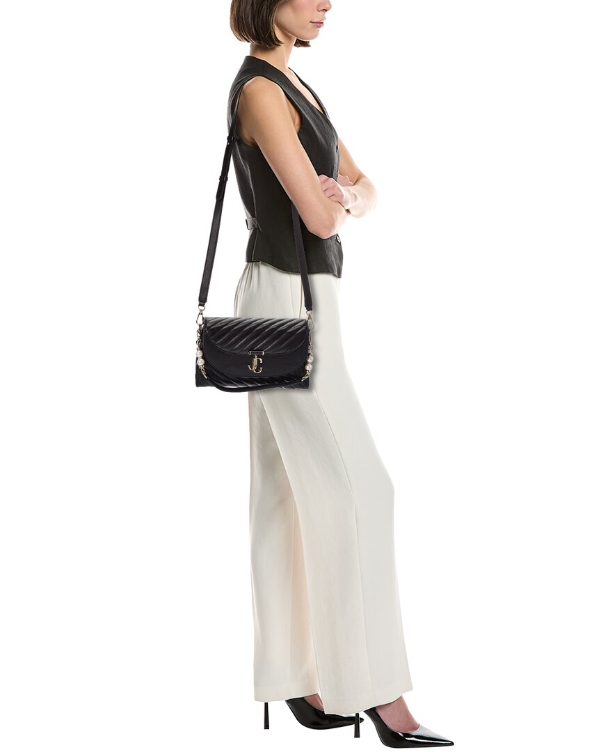 Jimmy Choo Jimmy Choo Avn Curve Top Handle Leather Shoulder Bag