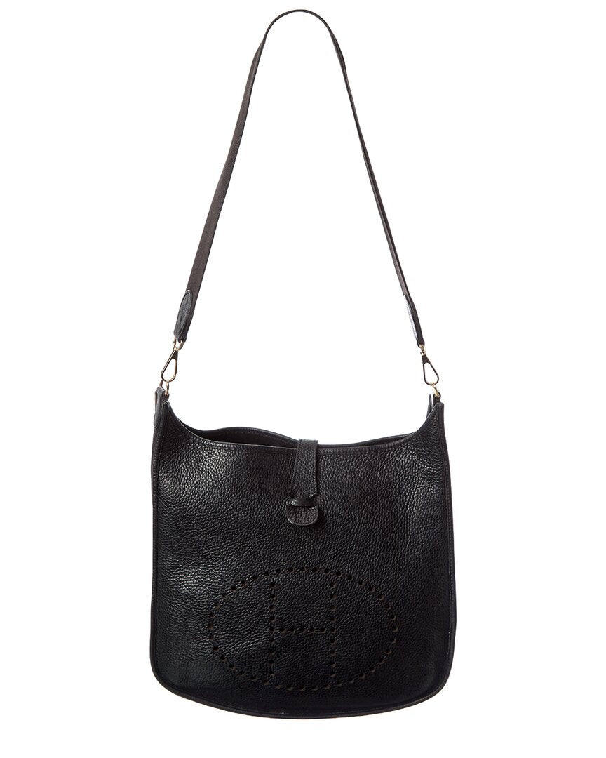 Hermès Hermès Black Clemence Leather Evelyne Gm Ii Messenger Bag (Authentic Pre-