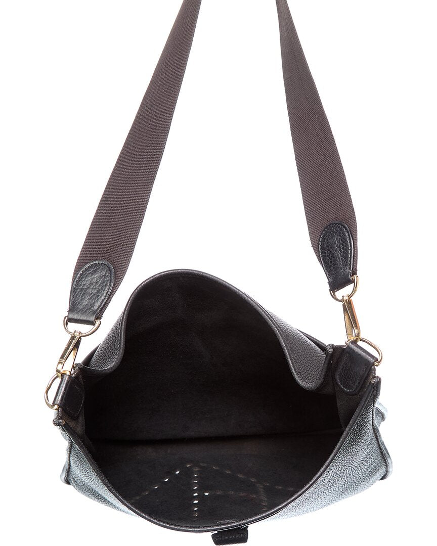 Hermès Hermès Black Clemence Leather Evelyne Gm Ii Messenger Bag (Authentic Pre-
