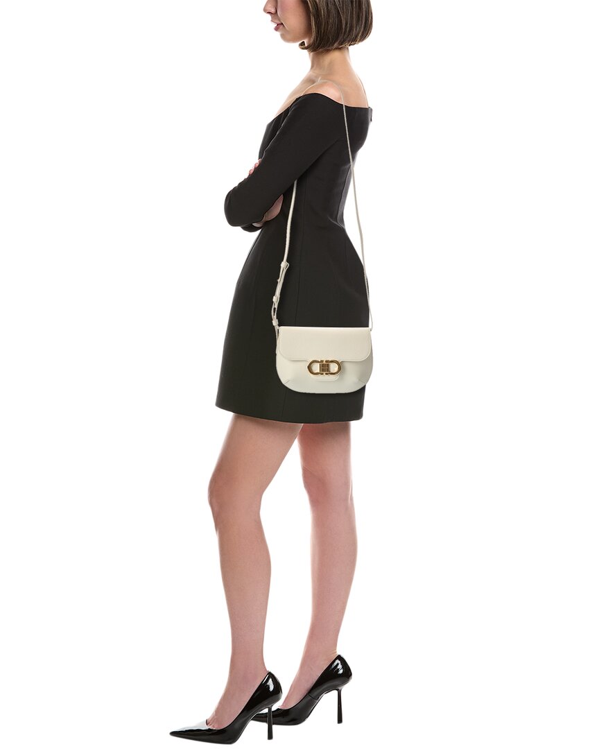 Ferragamo Ferragamo Gancini Leather Shoulder Bag
