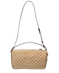 Gucci Gucci Half Horsebit Medium Gg Canvas & Leather Shoulder Bag