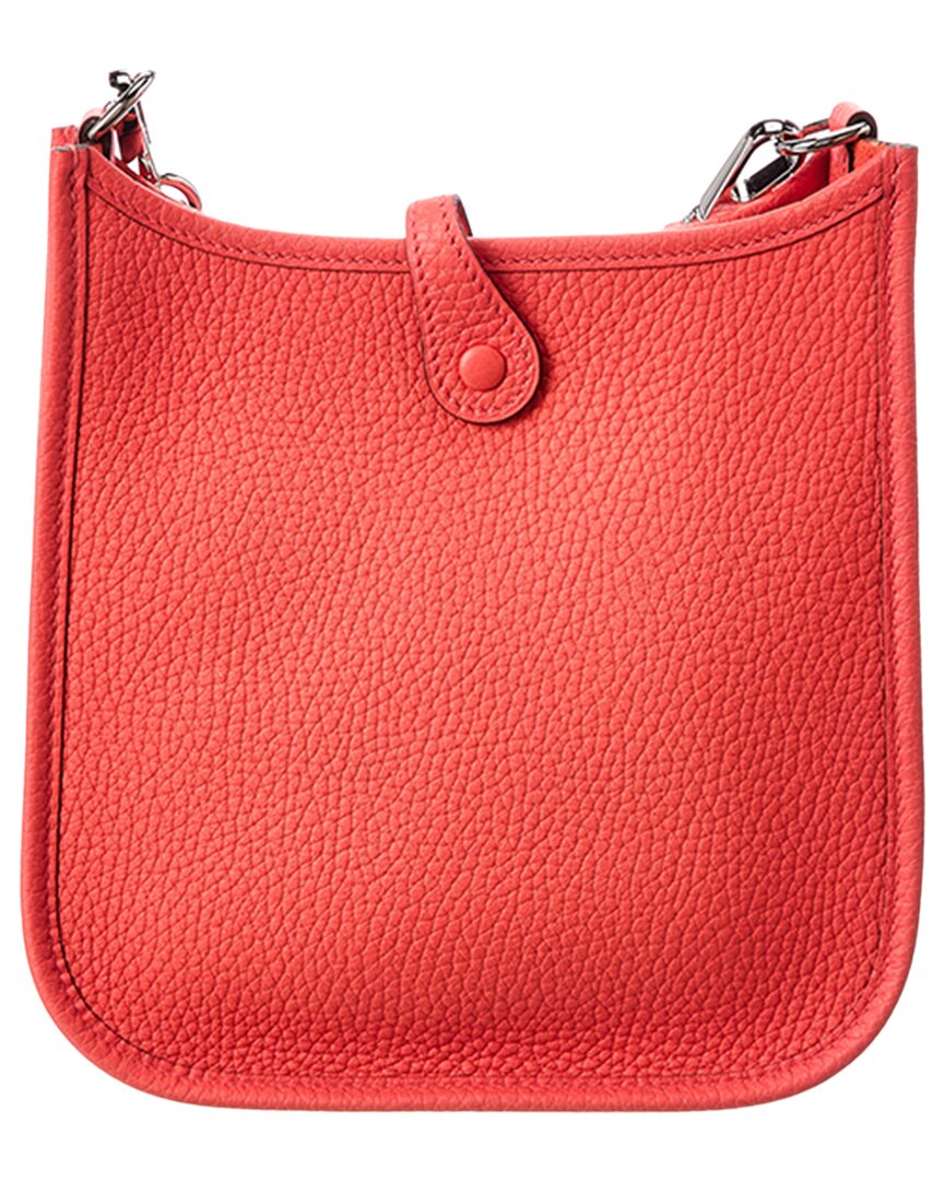 Pre-Owned Hermès Rose Jaipur Taurillon Clemence Evelyne Mini Shoulder Bag (Authentic