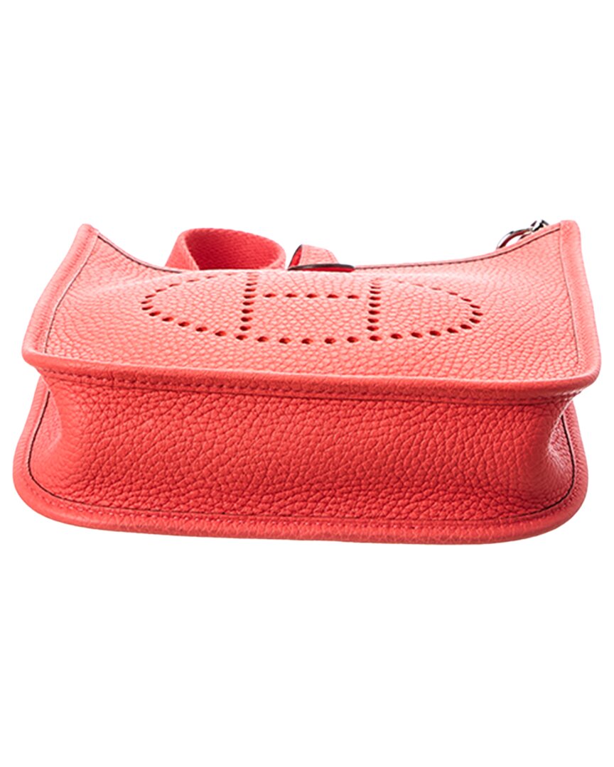 Pre-Owned Hermès Rose Jaipur Taurillon Clemence Evelyne Mini Shoulder Bag (Authentic
