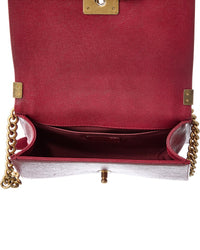 Pre-Owned Chanel Red Caviar Quilted Calf Leather Boy 25 Crossbody (Authentic Pre-Loved)