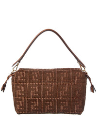 FENDI Fendi Mamma Baguette Medium Raffia Shoulder Bag