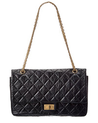 Pre-Owned Chanel Black Aged Calf Quilted Calf Leather 2.55 Reissue 227 (Authentic