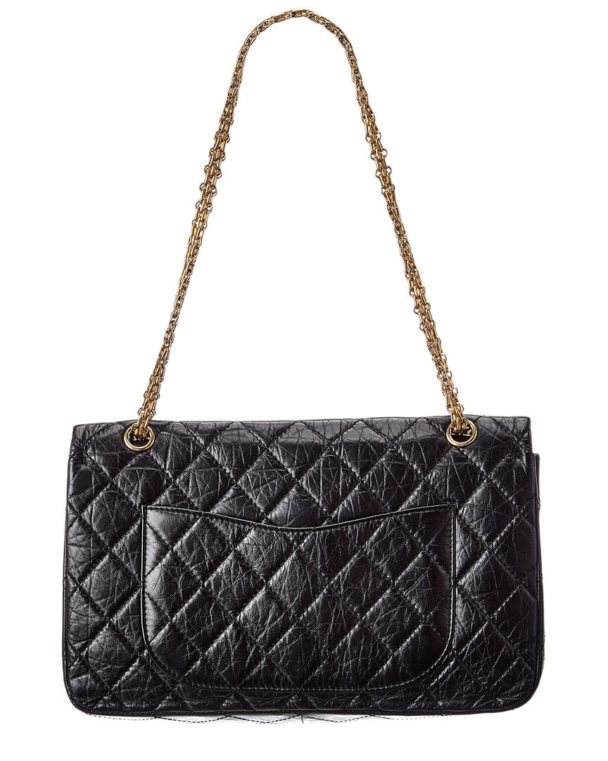 Pre-Owned Chanel Black Aged Calf Quilted Calf Leather 2.55 Reissue 227 (Authentic