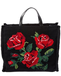 Dolce & Gabbana Dg Wool & Leather Tote