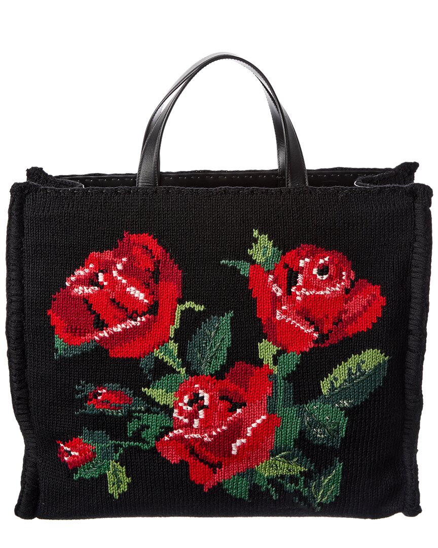 Dolce & Gabbana Dg Wool & Leather Tote