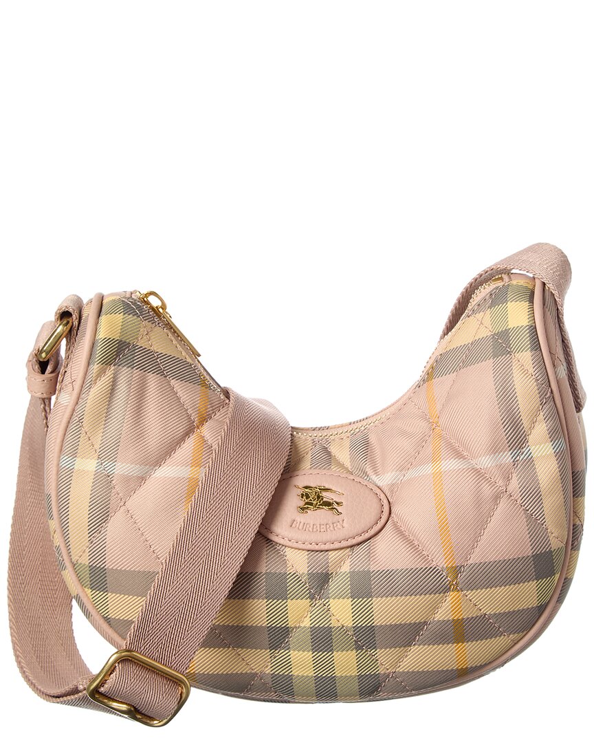 Burberry Burberry Horseshoe Check Quilted Canvas Hobo Bag