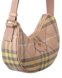 Burberry Burberry Horseshoe Check Quilted Canvas Hobo Bag
