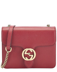 Gucci Gucci Red Leather Interlocking Crossbody Small (Authentic Pre-Loved)