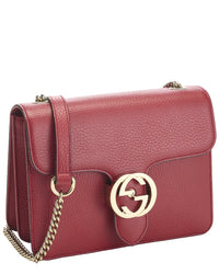 Gucci Gucci Red Leather Interlocking Crossbody Small (Authentic Pre-Loved)