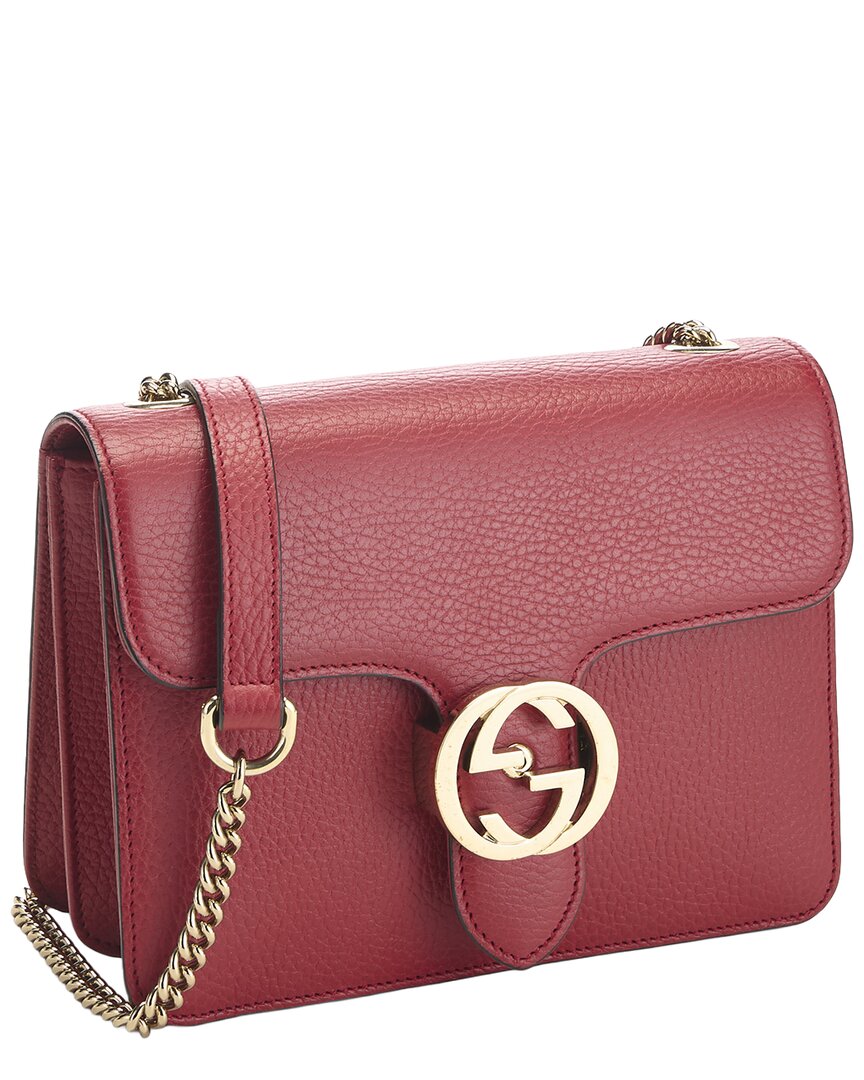 Gucci Gucci Red Leather Interlocking Crossbody Small (Authentic Pre-Loved)