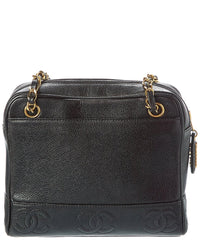 Chanel Chanel Black Caviar Golden Cross Shoulder Bag (Authentic Pre-Loved)