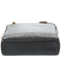 Chanel Chanel Black Caviar Golden Cross Shoulder Bag (Authentic Pre-Loved)