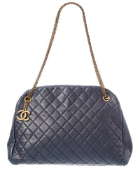 Pre-Owned Chanel Blue Calfskin Mademoiselle Bowler Shoulder Bag (Authentic Pre-Loved)