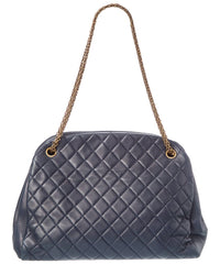 Pre-Owned Chanel Blue Calfskin Mademoiselle Bowler Shoulder Bag (Authentic Pre-Loved)
