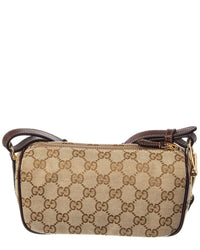 Gucci Gucci Half Horsebit Gg Canvas & Leather Mini Bag