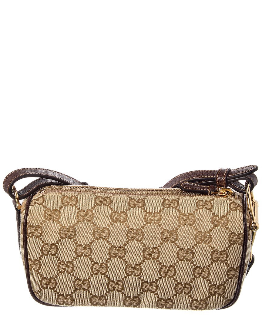 Gucci Gucci Half Horsebit Gg Canvas & Leather Mini Bag