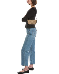 Gucci Gucci Half Horsebit Gg Canvas & Leather Mini Bag