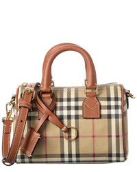 Burberry Burberry Mini Check Leather Shoulder Bag