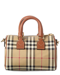 Burberry Burberry Mini Check Leather Shoulder Bag
